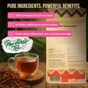 Rio Amazon Pau D'Arco Tea Infusion ingredient information herbal tea 40 teabags