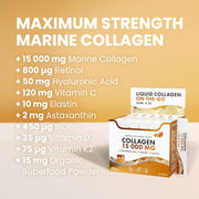 Swedish Nutra Liquid Marine Collagen Shots 15000mg 30 x 25ml maximun strength marine collagen