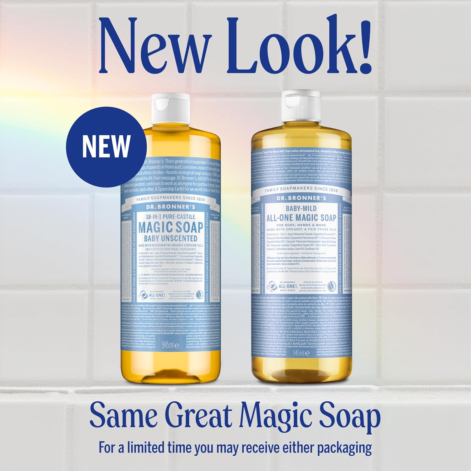 Dr. Bronner's Baby Unscented 18-in-1 Pure-Castile Liquid Soap 945ml new look