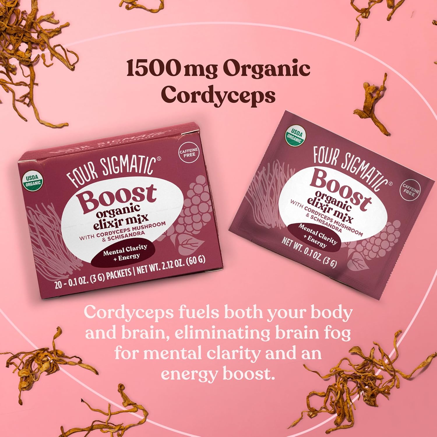 Four Sigmatic Organic Elixir Mix, Caffeine-Free - 20 Packets