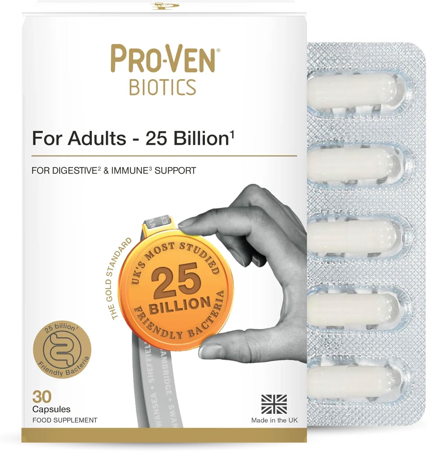 Front Image: ProVen probiotics for adults 25 billion capsules 30 count box front