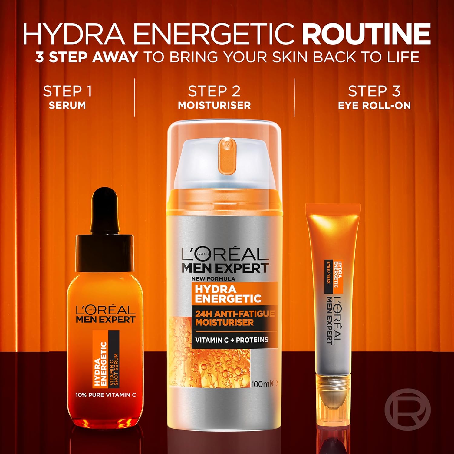 L'Oréal Men Expert Hydra Energetic Anti-Fatigue Moisturiser 3 Step Routine