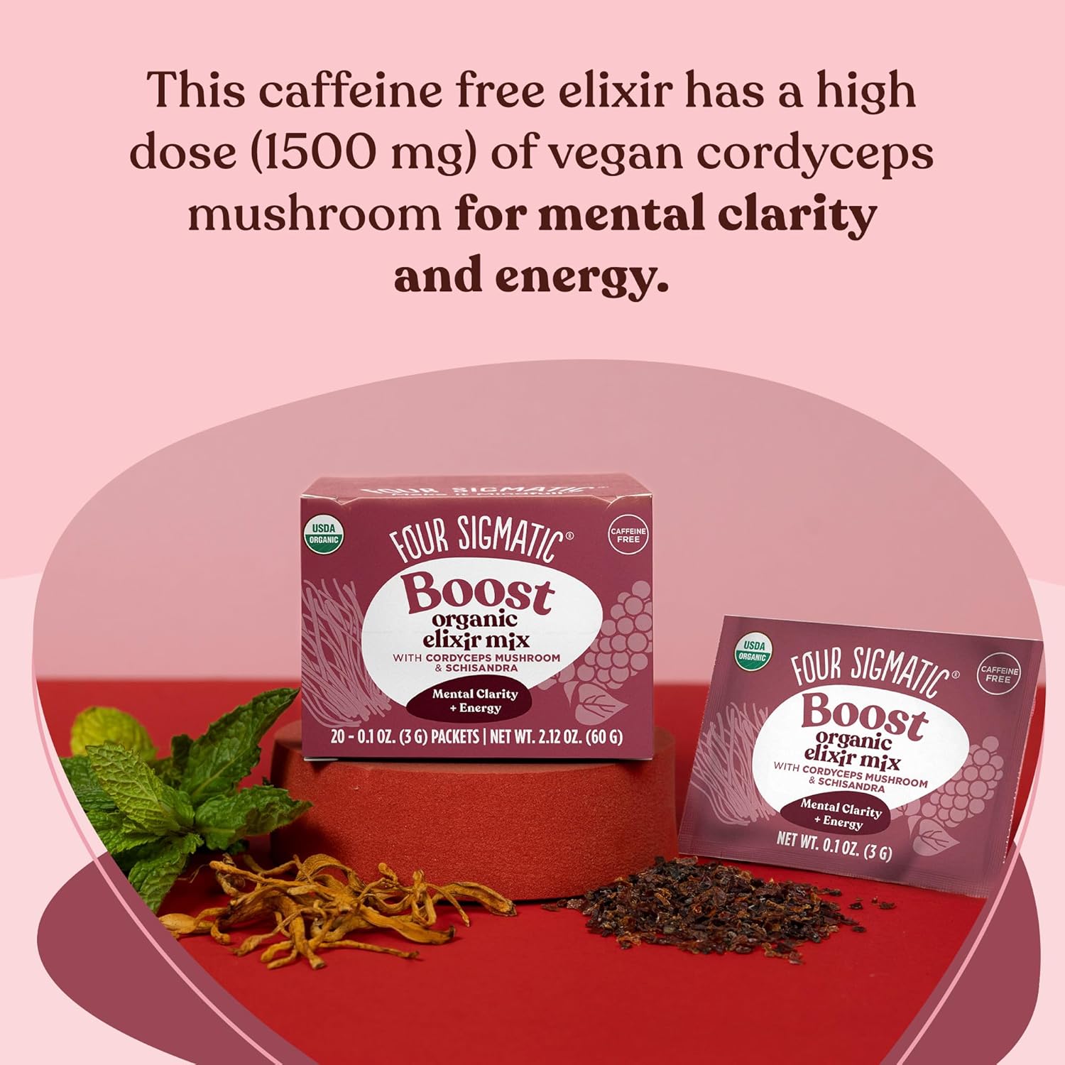 Four Sigmatic Organic Elixir Mix, Caffeine-Free - 20 Packets