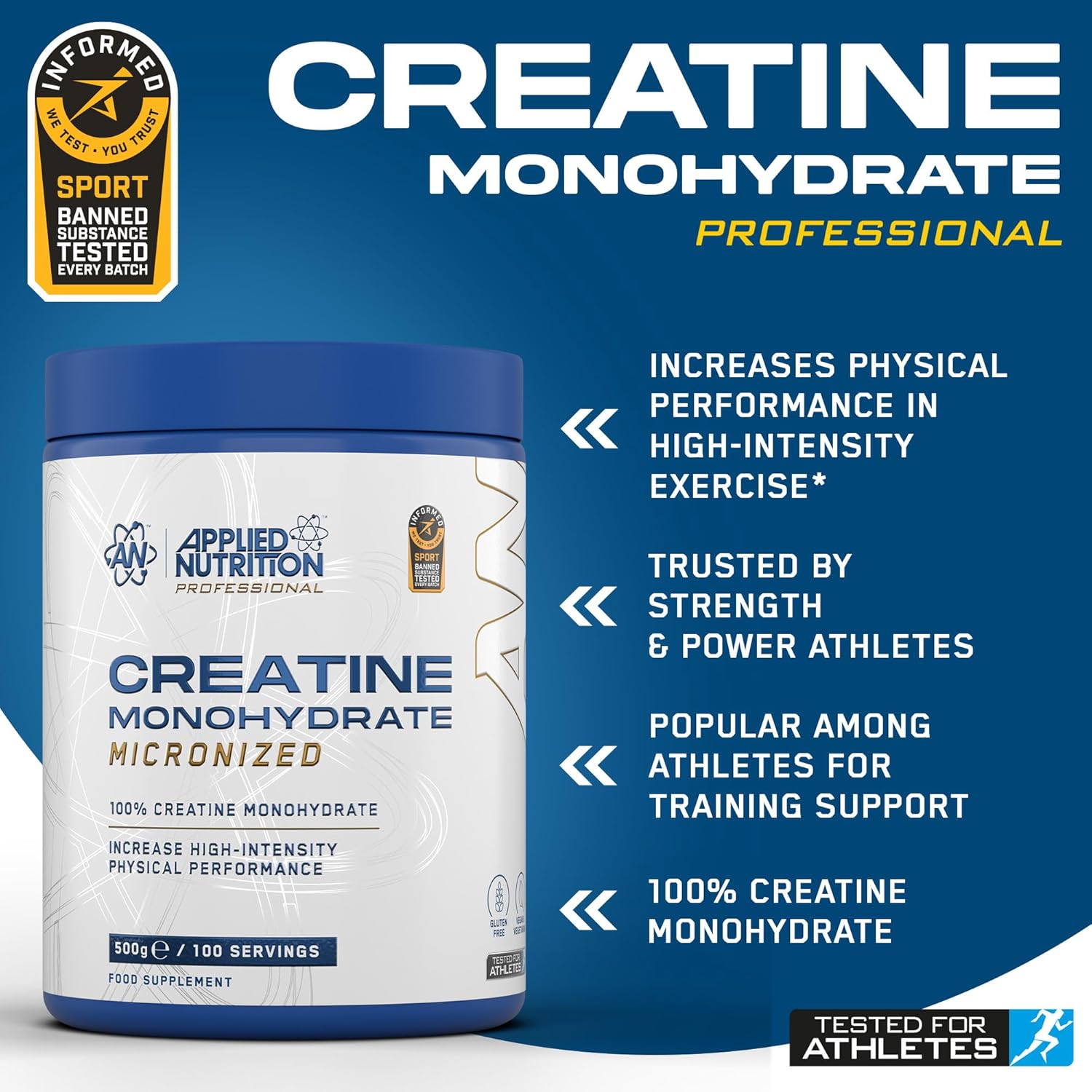 Applied Nutrition Creatine Monohydrate Micronized Powder 500g