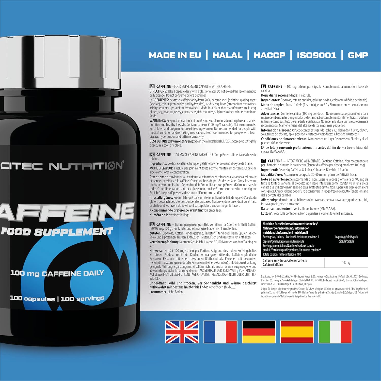 Scitec Nutrition Caffeine 100mg Capsules 