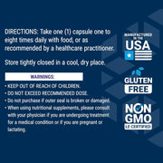 Supplement facts label and dosage 
for Life Extension Glucosamine Chondroitin capsules, showing dosage and ingredients.