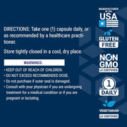 Supplement facts for Life Extension Lactoferrin showing 300mg dosage & warning.