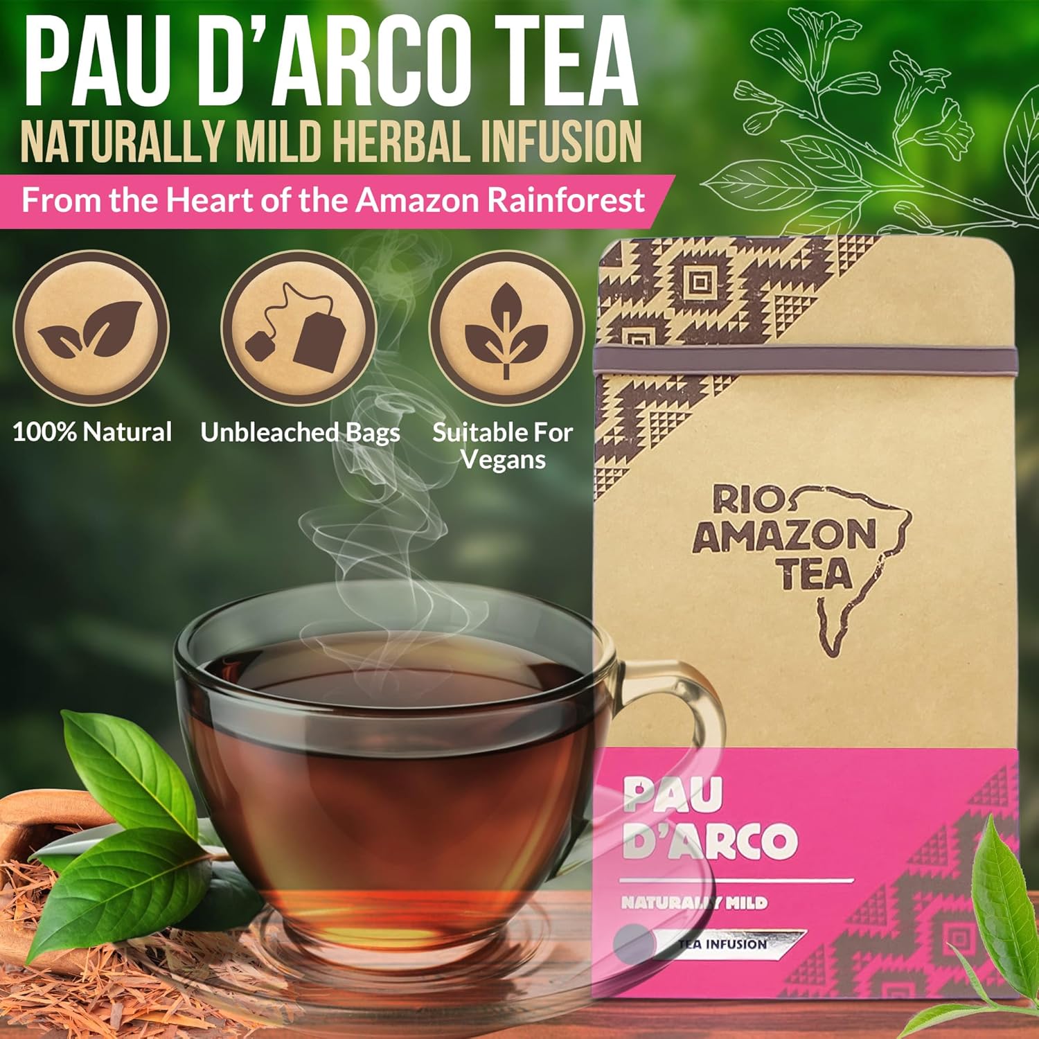 Rio Amazon Tea Pau D'Arco Tea Infusion 90 Teabags