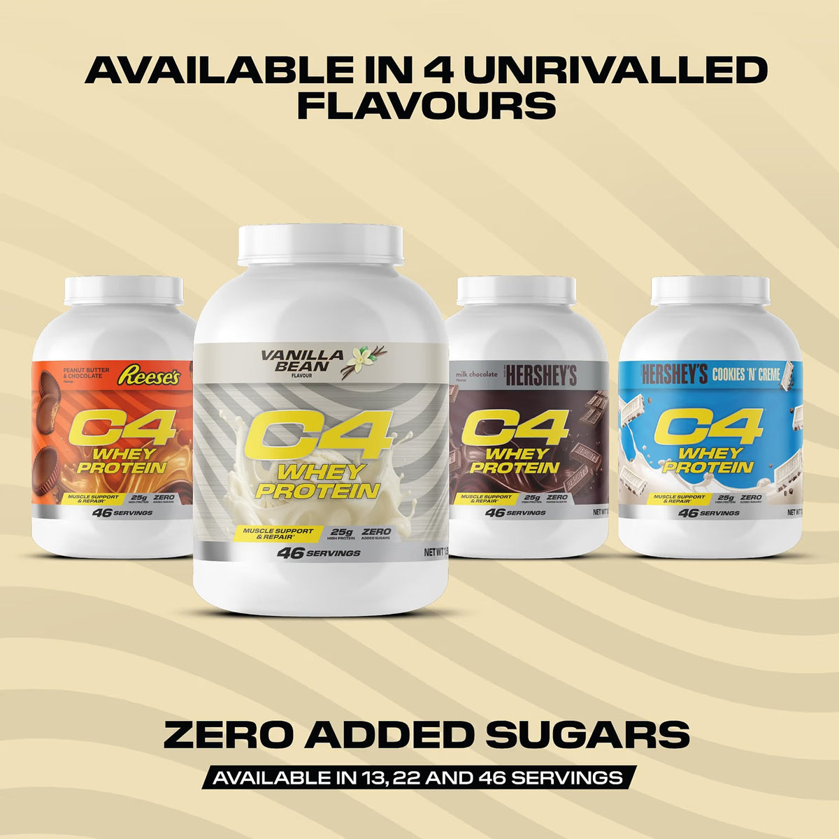 Cellucor C4 Whey Protein Vanilla Bean Flavour 1.57kg & other variants