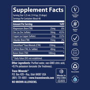 Supplement Facts Image: Trace Minerals Ionic Zinc 50mg supplement facts ingredients liquid bottle 59ml