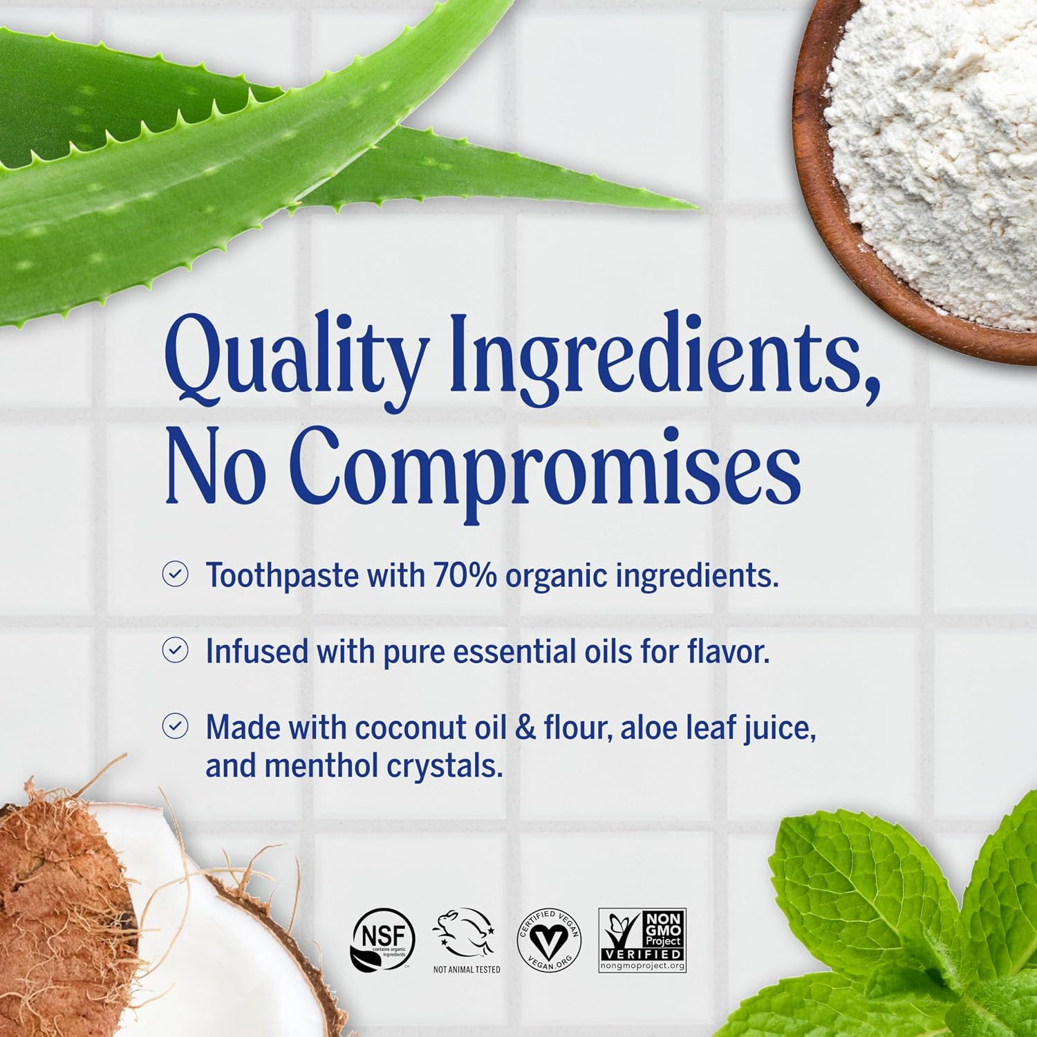 Dr. Bronner's Spearmint Fluoride Free Toothpaste 105ml tube ingredients
