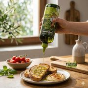 Lifestyle/use image: La Española olive oil used for cooking and drizzling 620ml