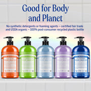 Dr. Bronner's Peppermint 4-in-1 Organic Sugar Pump Soap 355ml pump bottle for hands face body and hair & other variants