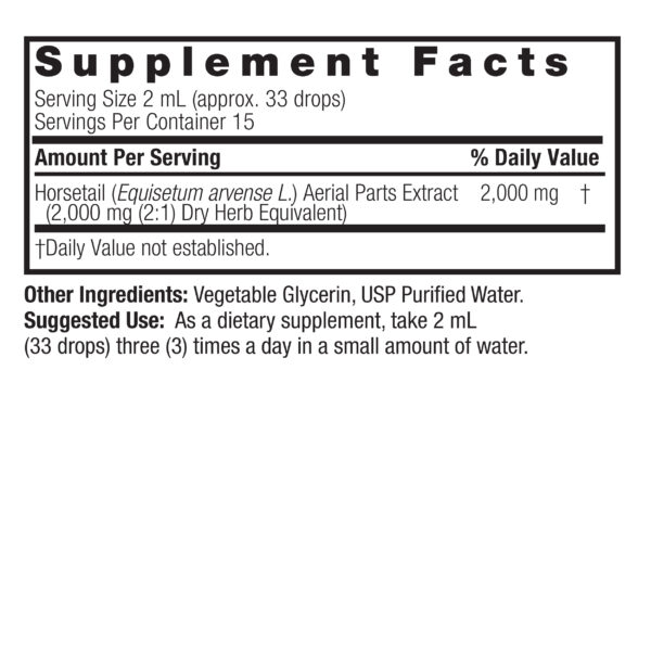 Nature's Answer Horsetail Herb Extract 30ml supplement facts and directions