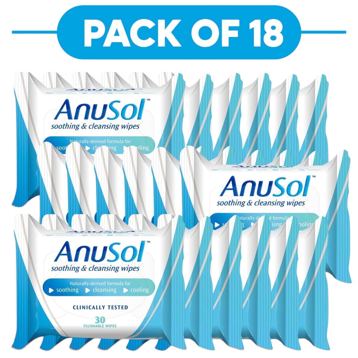 Anusol Soothing & Cleansing Flushable Wipes 30 Wipes Pack of 18