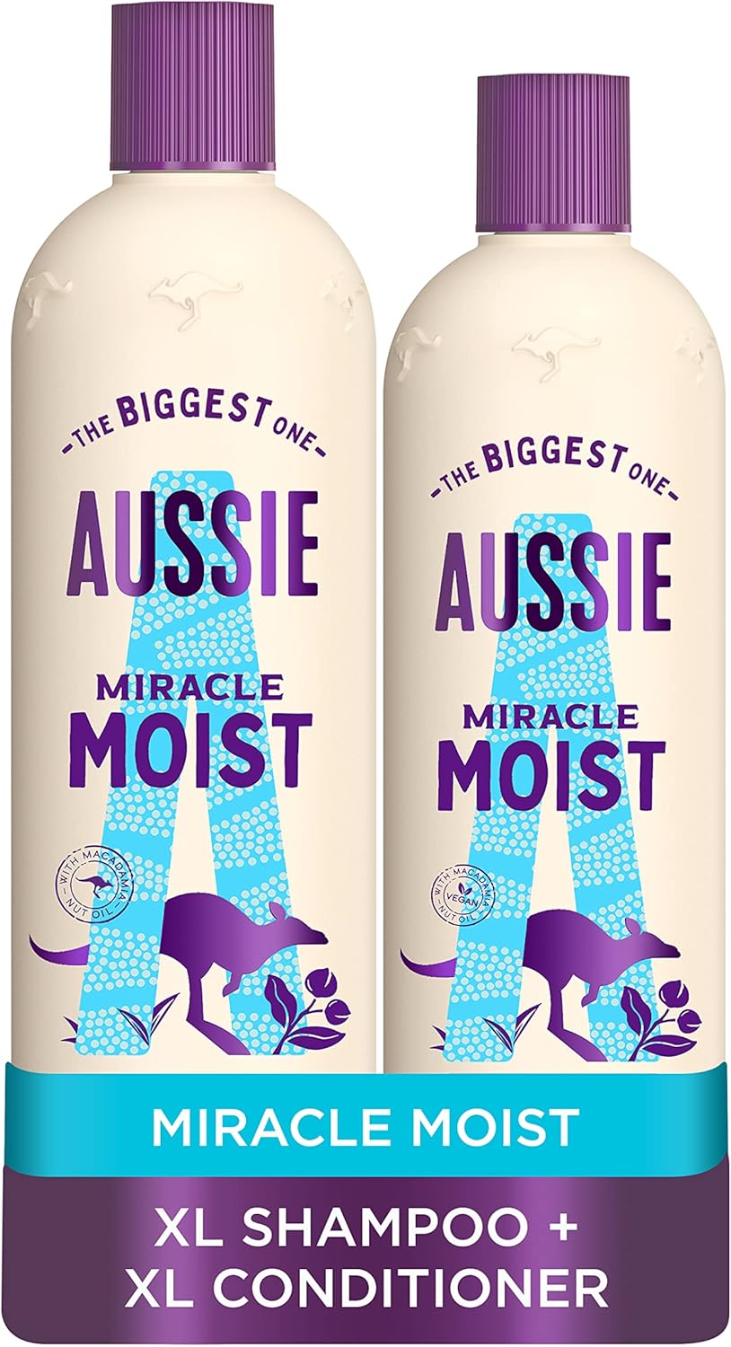 Aussie Miracle Moist Shampoo and Conditioner Bundle (675ml + 470ml)