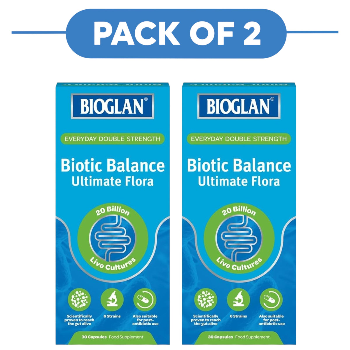 Bioglan Biotic Balance Ultimate Flora Probiotic 30 Capsules Pack of 2