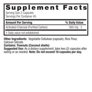 Nature's Answer Activated Charcoal Capsules 90 count supplement facts and directions