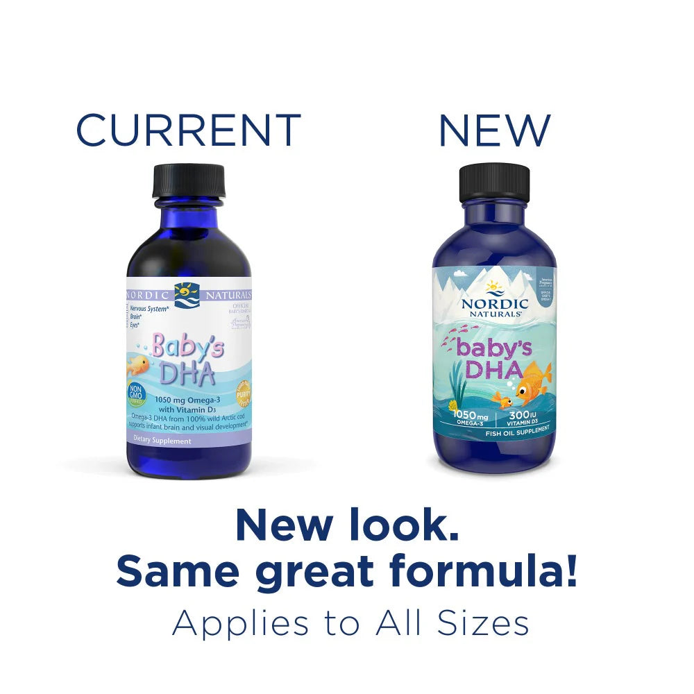 Nordic Naturals Baby DHA Liquid - 1050mg Omega-3 + 300 IU D3 - 60ml