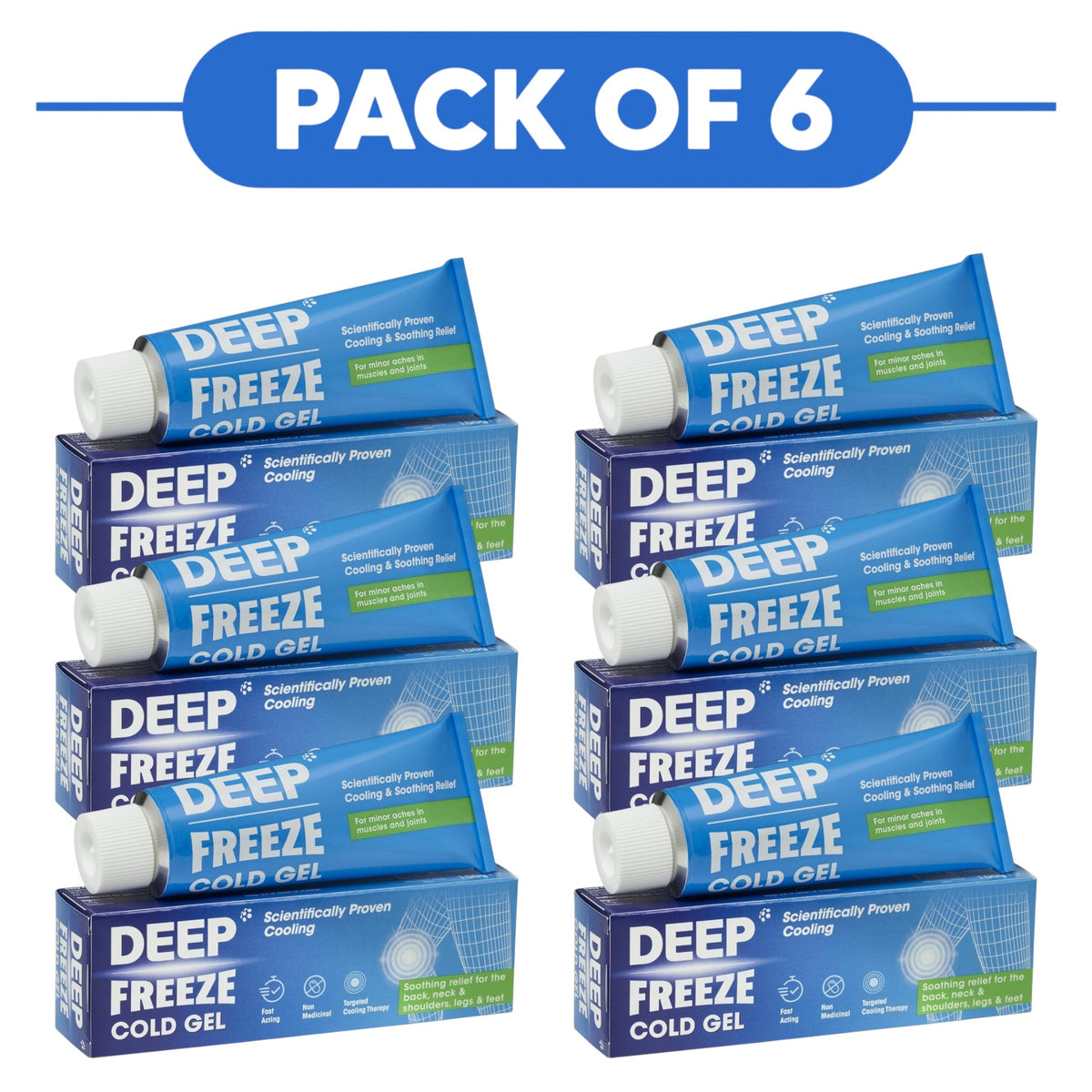 Deep Freeze Cooling Gel Non-Medicinal 100g Pack of 6
