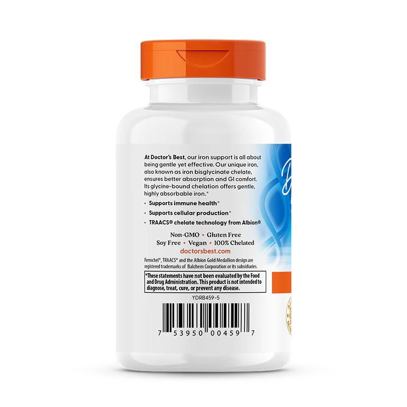 Doctor's Best High Absorption Iron – 27mg, 120 Tablets