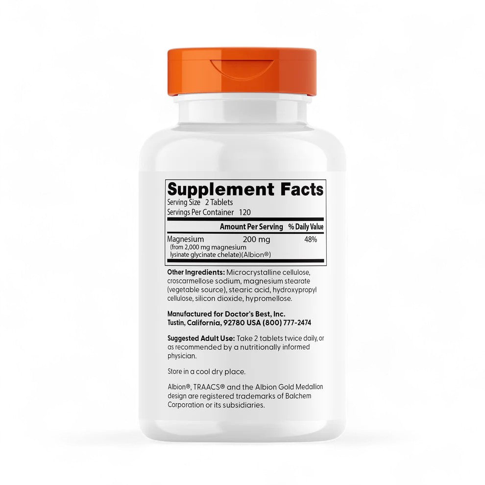 Doctor's Best High Absorption Magnesium – 200mg, 120 - 240 Tablets