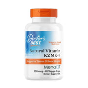 Doctor's Best Natural Vitamin K2 MK-7 with MenaQ7, 100 mcg, 60 Veggie Caps