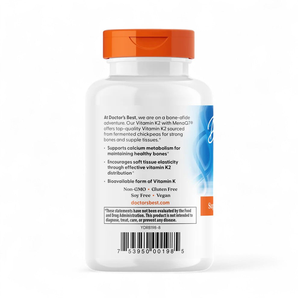 Doctor's Best Natural Vitamin K2 MK-7 – 45mcg, 60 - 180 Veggie Capsules