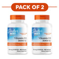 Doctor's Best Vitamin D3 5000 IU 125mcg 180 Softgels Pack of 2
