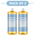 Dr. Bronner's Baby Unscented 18-in-1 Pure-Castile Liquid Soap 945ml Pack of 2