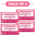 Dr. Bronner's Pure-Castile Magic Bar Soap Rose 140g Pack of 4