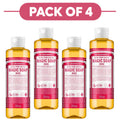 Dr. Bronner's Rose 18-in-1 Pure-Castile Liquid Soap 240ml Pack of 4