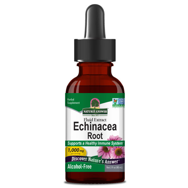 Nature's Answer Alcohol-Free Echinacea Extract 60ml liquid herbal supplement front label