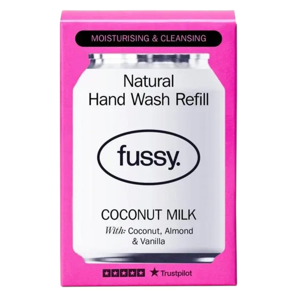 Fussy Natural Hand Wash Refill Coconut Milk coconut almond vanilla fragrance 240ml refill front packaging