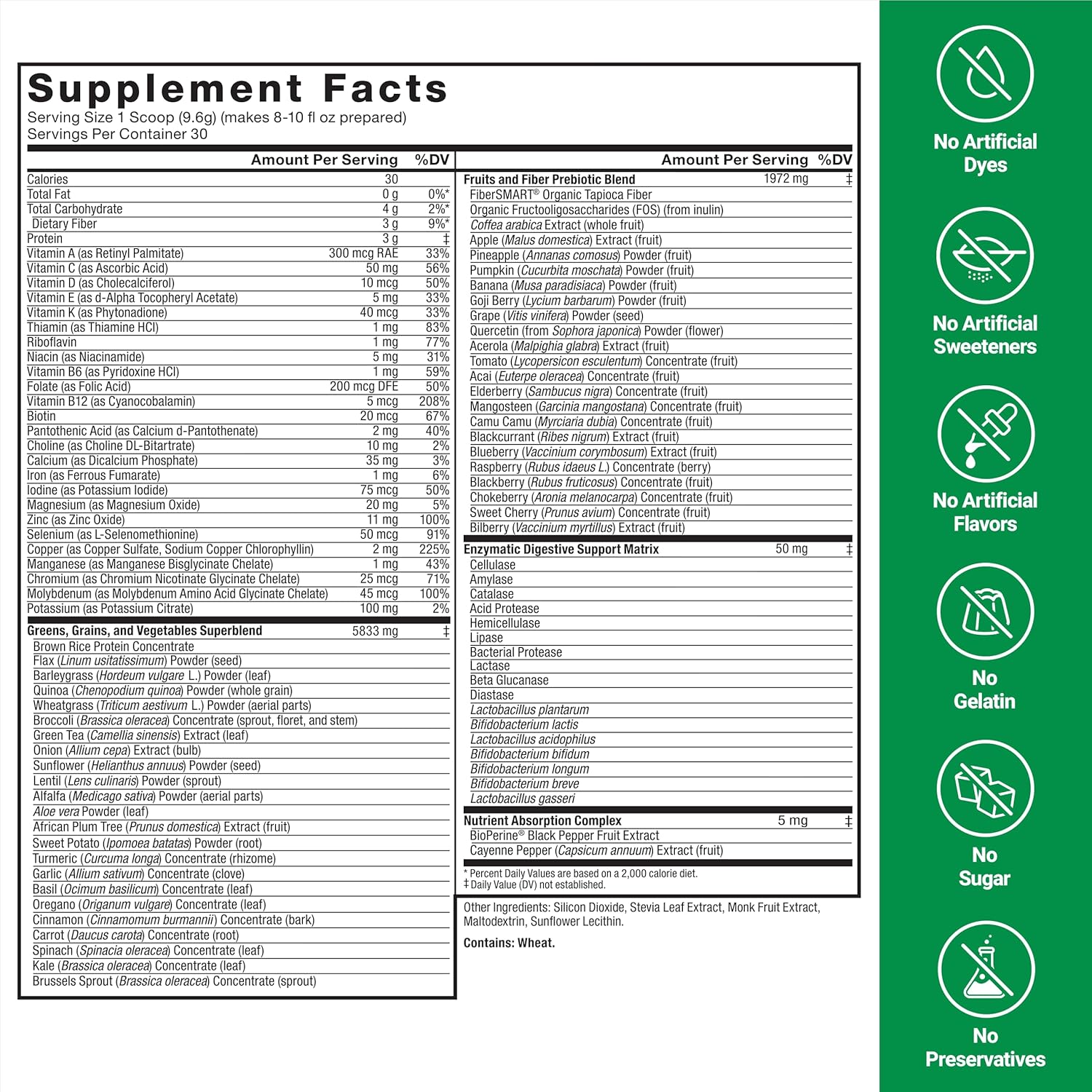 Force Factor Smarter Greens Daily Wellness Powder – 288g