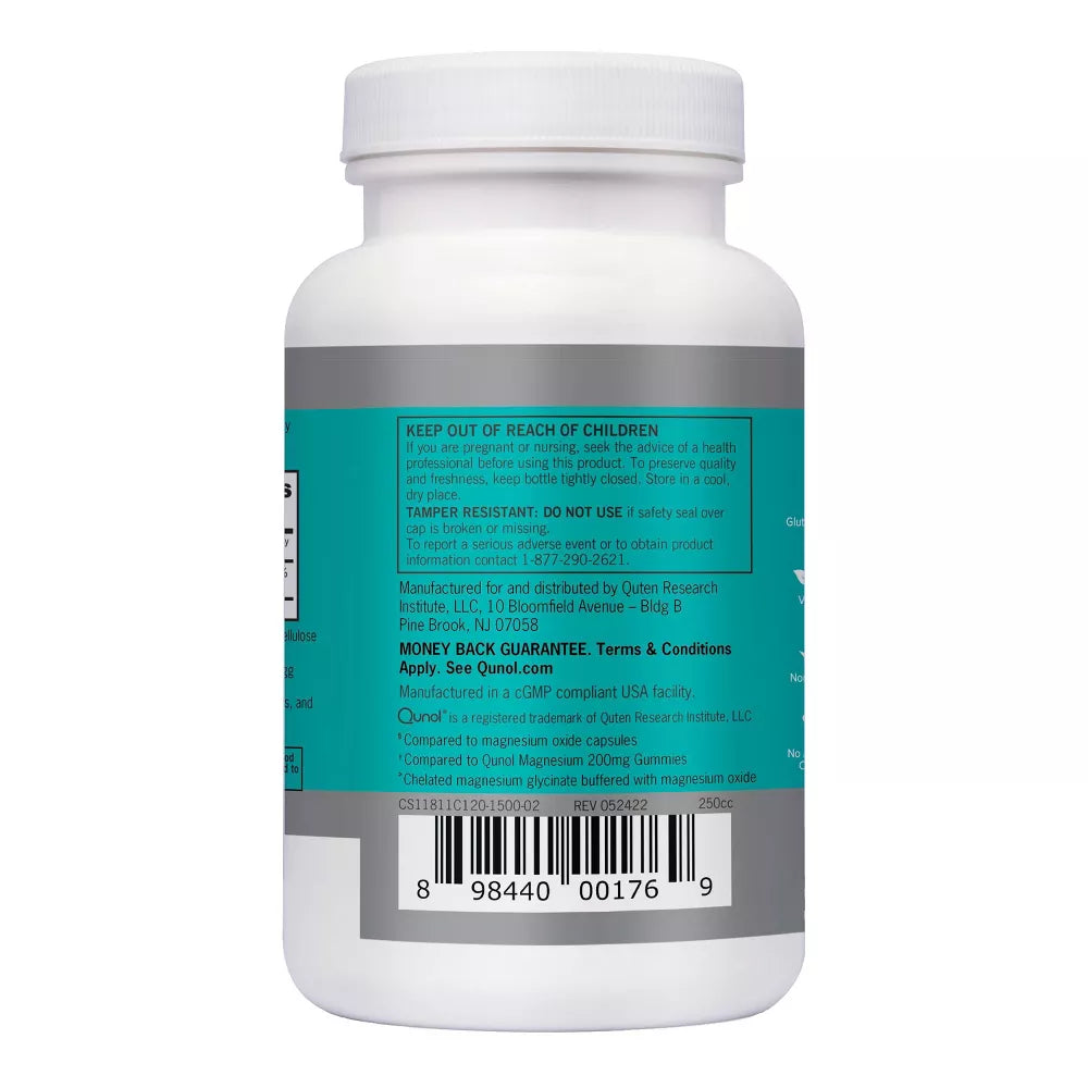 Barcode image: Qunol Magnesium Glycinate capsules barcode bottle 420mg 120 count