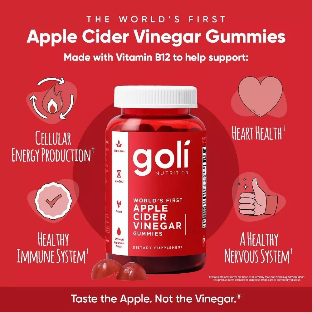 Goli Nutrition Apple Cider Vinegar Gummies 120 Count