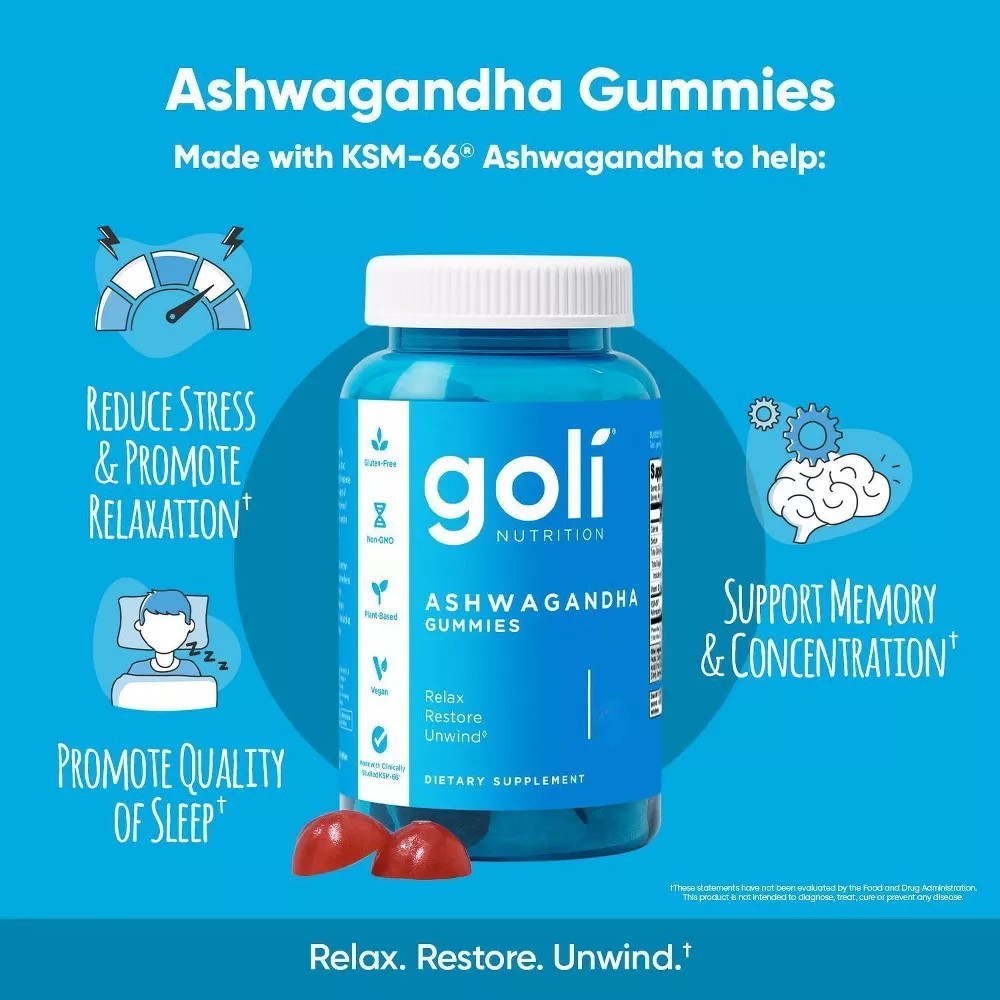 Goli Nutrition Ashwagandha Gummies 120 Count