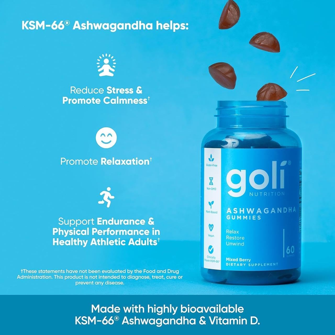 Goli Ashwagandha Gummies vegan supplement lifestyle image
