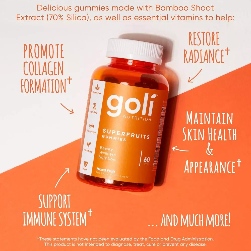 Goli Nutrition Superfruits Gummies Mixed Fruit 60 Count