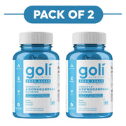 Goli Nutrition Zero Sugar Ashwagandha Plus Gummies 60 Count Pack of 2