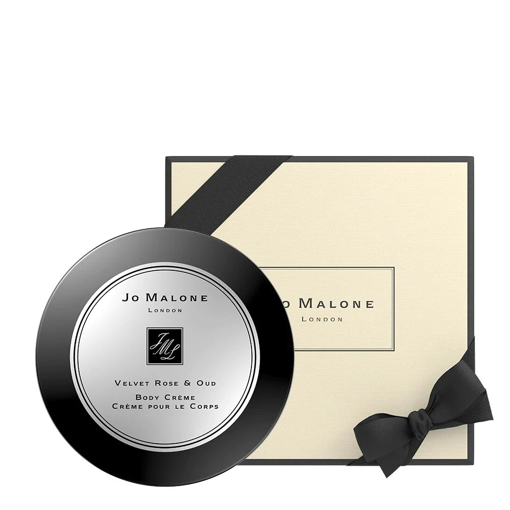 Jo Malone London Velvet Rose & Oud Body Crème, jar packaging, Velvet Rose & Oud fragrance, 200ml