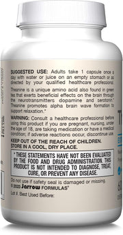 Jarrow Formulas Theanine 200mg veggie capsules usage instructions 60 count
