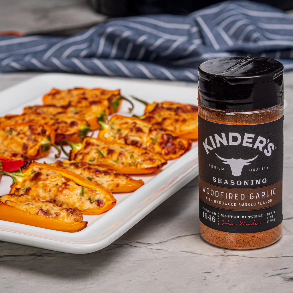 Kinder's Woodfired Garlic Seasoning 326g used for grilling and everyday cooking