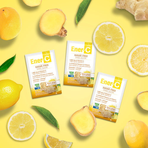 Ener-C Sugar Free Lemon Ginger Vitamin Powder Mix Sachets