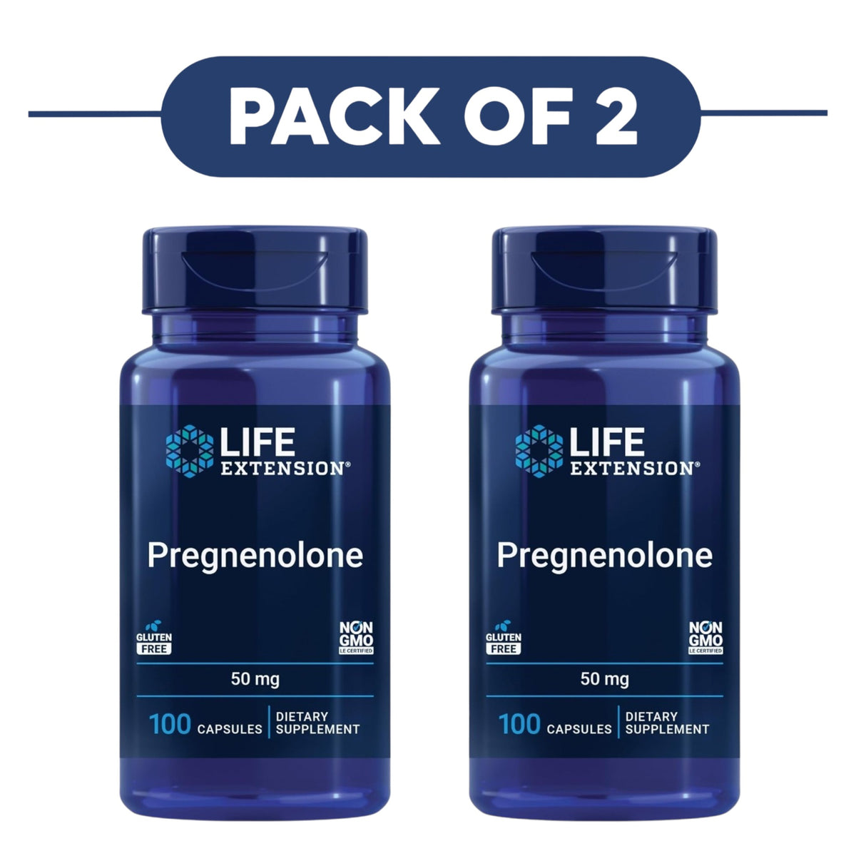Life Extension Pregnenolone 50mg 100 Capsules Pack of 2