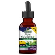 Nature’s Answer Melatonin Plus Lemon Balm & Hops Liquid 60ml bottle front view on a white background