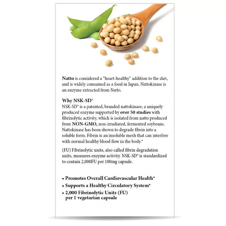 Nature’s Answer Nattokinase Enzyme Capsules - 60 Vegetarian Capsules