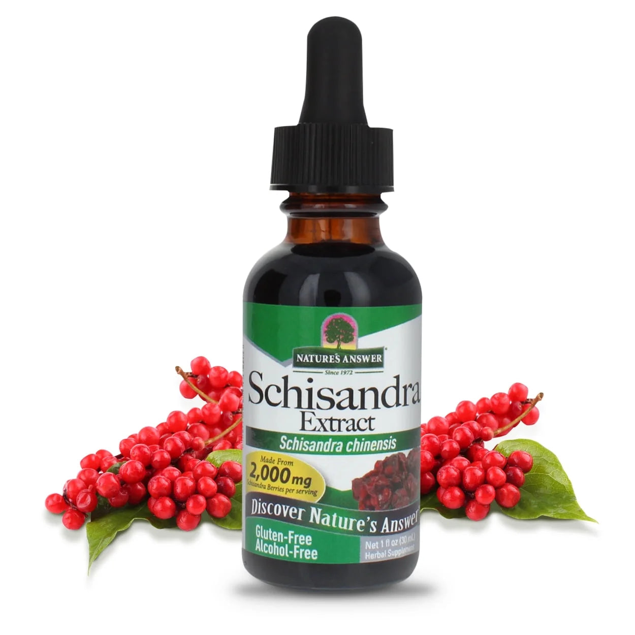 Nature’s Answer Schisandra berry alcohol-free liquid extract 30ml bottle front label