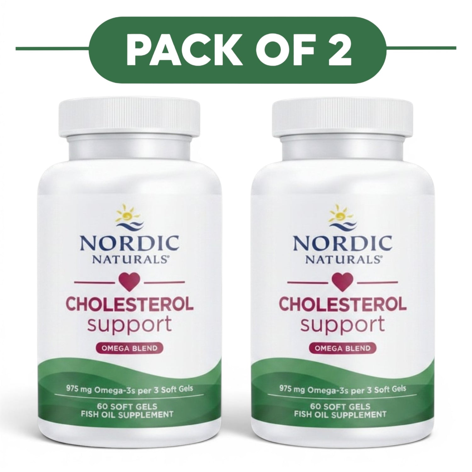 Nordic Naturals Cholesterol Support Omega Blend 60 Soft Gels Pack of 2